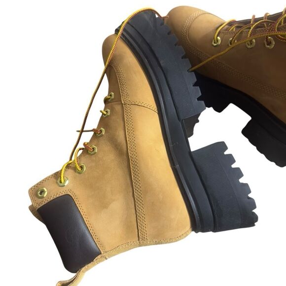 Timberland Women’s Size 7 Chunky Platform Lace-Up Boots – Tan Nubuck - Picture 9 of 13